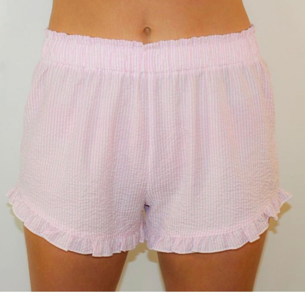 Seersucker pajama shorts